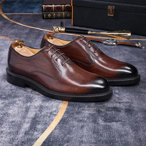 High-quality Genuine Leather Men's Formal Fashionable <b>Waterproof</b> <b>Shoes</b> Height-increasing Feature Rubber Midsole Lace-Up Closure - Product Image 5