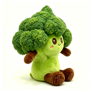 Peluche personalizable de árbol con cabeza verde y cuerpo marrón, peluche de árbol con hojas, peluche de árbol con ojos brillantes, peluche de árbol con corona de flores - Product Image 2