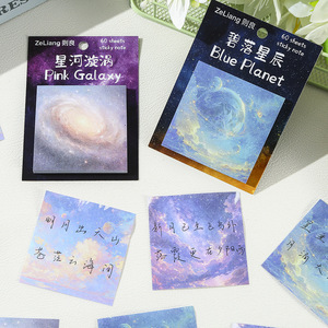 Bloc de Notas Adhesivas con Diseño de Nebulosa Cósmica y Cielo Estrellado, 60 Hojas de Notas Adhesivas para Mensajes, Adhesivos Decorativos y de Ensueño para Planificador - Product Image 4