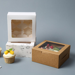 Caja <span class=keywords><strong>de</strong></span> Papel Kraft Personalizable <span class=keywords><strong>de</strong></span> Primera Calidad con Ventana para Empaque <span class=keywords><strong>de</strong></span> Cupcakes y Productos <span class=keywords><strong>de</strong></span> Panadería, MOQ Bajo - Product Image 2