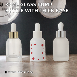 Nouvelle Bouteille en Verre Vide de 30 ml avec Pompe à Pression et Compte-gouttes pour Fond de Teint Liquide, Idéale pour l'Impression par Transfert d'Eau 3D, Fond Épais - Product Image 2