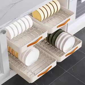 Under Desk Mounted Sliding Adhesive Cupboard <b>Pull</b> <b>Out</b> <b>Kitchen</b> Cabinet Organizer Storage <b>Pull</b> Drawers for Pantry Cabinets Stick - Product Image 2