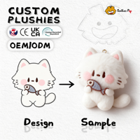 Vente directe usine : Peluche compacte et mignonne Chat mangeur de poisson, figurines d'animaux, idéale pour les jeux d'arcade et les prix, peluches personnalisées