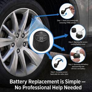 Système de surveillance de la pression des pneus intelligent pour voiture, appairage automatique, application Android/iOS, 4 capteurs Bluetooth, installation sans outil, certifié CE/FCC pour SUV et fourgonnettes - Product Image 3