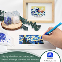 R-Mini001 12 pièces Kit de mini-peinture diamant personnalisé avec impressions sur toile de tableaux célèbres du monde entier pour décoration murale