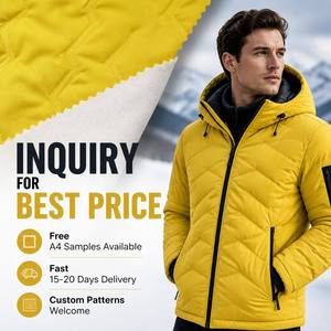 <span class=keywords><strong>Tessuto</strong></span> <span class=keywords><strong>trapuntato</strong></span> in pongee Custom300T, motivo a chevron giallo brillante di tendenza, materiale imbottito in seta e cotone per giacche e gilet. - Product Image 1