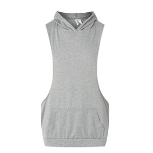 Verano logotipo personalizado suelto Fitness chaleco musculoso deportes con capucha camisetas sin mangas para hombres - Product Image 3
