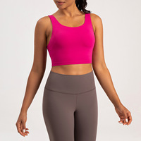 Nouveau soutien-gorge de sport sans couture en Spandex/Nylon pour femme, style européen et américain, bretelles non ajustables, sensation seconde peau, dos élégant, débardeur de yoga