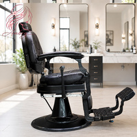 Fauteuil de barbier hydraulique moderne, chaise de salon de coiffure durable avec massage du dos pour mobilier de salon de coiffure commercial