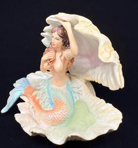<strong>Mermaid</strong> in <strong>Seashell</strong> Figurine for Ocean Fantasy Decor - Product Image 2