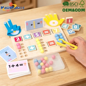 กล่องเก็บอุปกรณ์การเรียนการสอนเด็กแบบมอนเตสซอรี่ ทำจากไ<span class=keywords><strong>ม</strong></span>้ <span class=keywords><strong>2</strong></span>-in-<span class=keywords><strong>1</strong></span> ลูกปัดนับเลขและกระดานคำนวณ<span class=keywords><strong>คณิตศาสตร์</strong></span> ของเล่นเสริมพัฒนาการทางคณิตศาสตร์ - Product Image 1