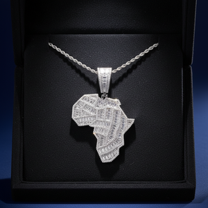 Ciondolo a forma di <span class=keywords><strong>mappa</strong></span> dell'Africa con moissanite certificata GRA, stile Iced Out Hip Hop, gioielli da uomo placcati oro, ciondolo di alta gioielleria. - Product Image 2