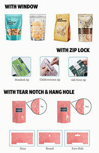 Bolsa con Fondo Plano Certificada, Reutilizable, Resistente a Impactos, de Grado Alimenticio, para Café, Té, Snacks, Comida para Mascotas, Regalos - Product Image 5