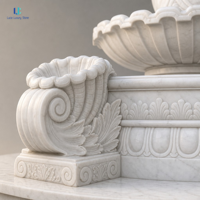 Fontaine Luca à plusieurs niveaux en marbre blanc |   Statue de cheval multicouche pour jardin, sculpture d'extérieur, fontaine d'eau, patio, villa, sur mesure