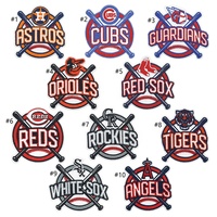 Patchs brodés thermocollants pour équipes de baseball professionnelles américaines avec logo sportif