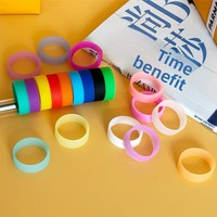 En stock – Anneau de doigt sportif en silicone couleur bonbon, personnalisable avec impression, idéal pour un cadeau