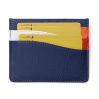 Dompet Kartu Kulit PU Mewah Tipis dengan Kantong Koin Ganda untuk Perjalanan Bisnis Porte Cartes