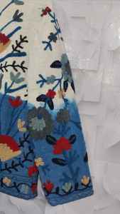 Chaqueta suzani tie dye con bordado Suzani, chaqueta larga para mujer, estilo bohemio, gitano, crewel, ideal para primavera, festivales, regalo especial. - Product Image 4