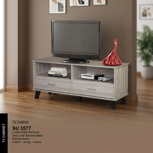 Meuble TV pliable solide SU3577 en bois aggloméré MDF moderne, rangement haute durabilité, mobilier de salon, bureau à domicile - Product Image 3