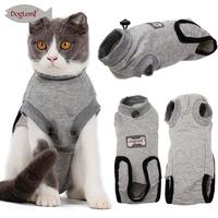 Vêtement de récupération de luxe en coton pour chat avec motif imprimé, alternative au collier anti-morsure, pour soins post-opératoires