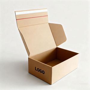 Custom Brown Biodegradable <b>Shipping</b> <b>Box</b> with Self-Seal and Zipper Closure 3mm Thick for Shoes Made From Corrugated Board - Product Image 1