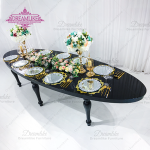 Banquets modernes de luxe pour fêtes de mariage, grande table Vip, fer peint en noir avec Mdf, meubles d'hôtel - Product Image 2