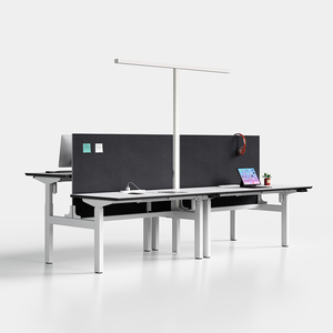 Bureau de direction de luxe avec table réglable en hauteur électriquement par deux moteurs, bureau assis-debout avec éclairage - Product Image 6