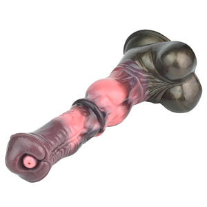 Dildo Penis kuda 9.8 inci oblong tebal pemijat masturbasi wanita pemijat Penis binatang seperti hidup silikon lunak dengan cangkir hisap Dildo - Product Image 2