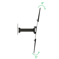 Support mural pivotant et pliable en acier flexible pour téléviseur de 26 à 55 pouces avec compatibilité VESA