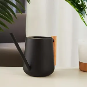 Regadera para plantas con pico largo, de acero inoxidable y mango de madera, para uso doméstico y jardín - Product Image 4