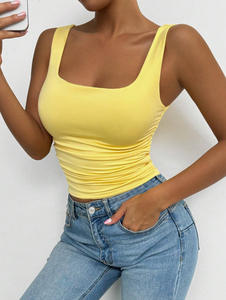 Camiseta sin Mangas Ecológica para Mujer, Transpirable, de Color Sólido, con Tirantes, Cuello sin Tirantes, Sexy y Casual para Club, Top Básico que Deja el Ombligo al Descubierto - Product Image 5