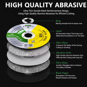 Disque <span class=keywords><strong>de</strong></span> meulage en acier à <span class=keywords><strong>centre</strong></span> dépressionné CUSTO 9'' 230x6x22mm, abrasif à liant résineux pour le meulage du métal - Product Image 4