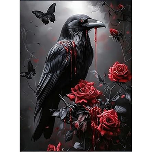 Kit Completo per Pittura Diamante Stile Americano con Uccello Nero, Arte Personalizzata con Gemme e Mosaico in Pietra per Principianti - Product Image 1