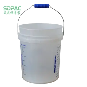 90MIL Thick 5 gallon Plastic bucket with scale marks Food Grade HDPE Contain no BPA Manufacturer SDPAC