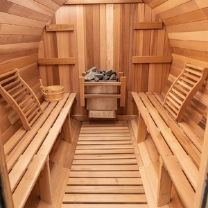 Cabina de Sauna Exterior de Cedro Rojo de Alta Gama con Estufa Eléctrica de 220V, Madera Maciza, Vapor Húmedo para Relajación, Panel de Control - Product Image 5