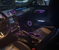 Kit d'éclairage d'ambiance dynamique étoilé pour Ford Mustang Coupé S550 15-22, comprenant un anneau lumineux pour la grille d'aération intérieure et une bande lumineuse pour le tableau de bord