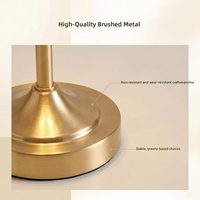 Lámpara de Mesa Inalámbrica Vintage con Pantalla de Cristal Dorado, LED con Atenuación Táctil, Decoración para Regalos de Boda y Fiestas, Carga USB, Logotipo Personalizado
