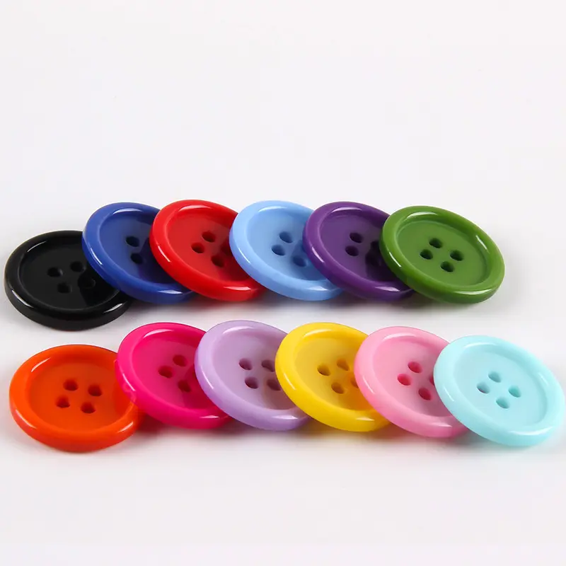 맞춤형 도매 다채로운 플라스틱 셔츠 버튼 셔츠를위한 4 구멍 버튼