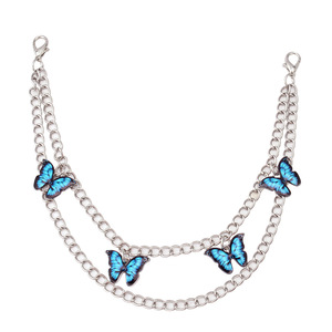 จี้รูปผีเสื้อสำหรับห้อยกระเป๋า  ของตกแต่งแฟชั่นสำหรับผู้หญิง  ทำจากโลหะผสมสังกะสี  ดีไซน์สองชั้น สำหรับกระเป๋าถือ - Product Image 5