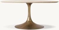 Table à manger ronde de luxe avec plateau en marbre, base en forme de tulipe moderne, table en pierre naturelle pour hôtel, villa, salle à manger, ensemble de meubles