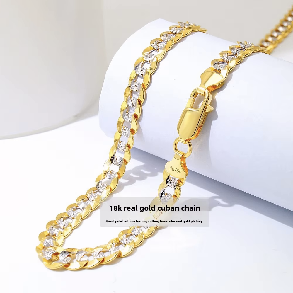 Customized 18k Gold Cuban Chain Necklace - Hip Hop Style