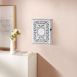 Gabinete de madera rústica <span class=keywords><strong>para</strong></span> <span class=keywords><strong>llaves</strong></span> con ganchos, colgadores de <span class=keywords><strong>llaves</strong></span> montados en la pared, estante <span class=keywords><strong>decorativo</strong></span> <span class=keywords><strong>para</strong></span> <span class=keywords><strong>Llaves</strong></span> <span class=keywords><strong>para</strong></span> el hogar, oficina, entrada, pasillo - Product Image 6