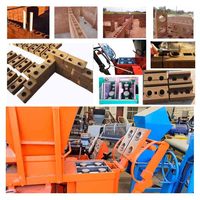 Machine de fabrication de briques en terre cuite emboîtables QTC2-25 Eco Brava avec PLC, pression hydraulique de 3-5 tonnes, boîte de vitesses et roulement de noyau inclus