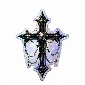 Autocollants personnalisés en PVC holographique laser, imperméables, découpés, motif ange et démon, pour la vente en gros - Product Image 3