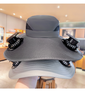 Chapeau de ventilateur solaire réglable à large bord pour la pêche, la randonnée et le jardinage Style de seau de ventilateur intégré - Product Image 4