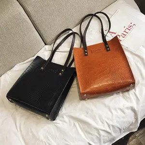 Bolsos de mujer de grano de cocodrilo de comercio exterior, venta al por mayor, bolso de Pu portátil de moda, bolso de ocio de un solo hombro cruzado