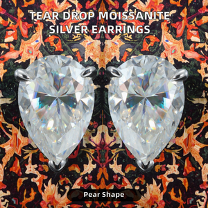 Boucles d'oreilles clous en forme de larme géométrique Tishya Diamond 925, plaquées rhodium, argent sterling, tendance, unisexe, mariage, anniversaire, fiançailles - Product Image 2