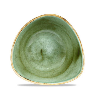 Assiette creuse Samphire Green 23,5 cm, bol triangulaire Churchill Stonecast - Product Image 1