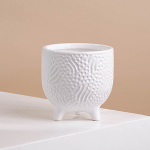 <span class=keywords><strong>Pot</strong></span> <span class=keywords><strong>de</strong></span> fleurs en céramique, Relief nid d'abeille, Style nordique, avec <span class=keywords><strong>pied</strong></span>, pour décoration <span class=keywords><strong>de</strong></span> jardin, maison, bac à plantes, vente en gros, - Product Image 3
