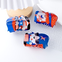 Pince à cheveux requin personnalisable avec logo, série de personnages de dessins animés Fête de l'Indépendance, accessoire pour chignon femme
